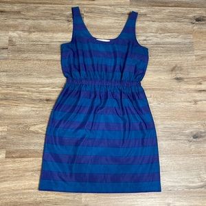 LOFT Blue Striped Sleeveless Dress Size Small